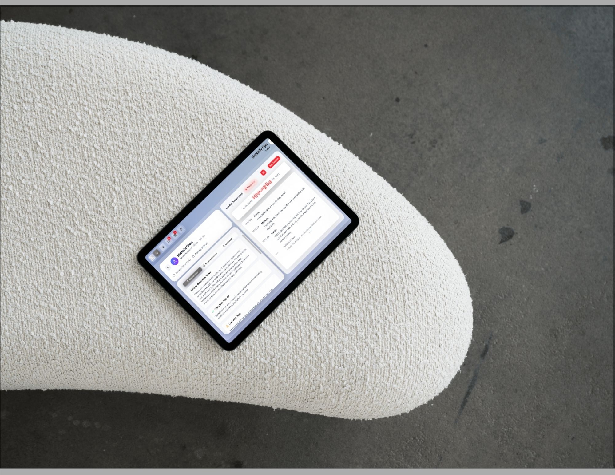 Muse app interface on tablet